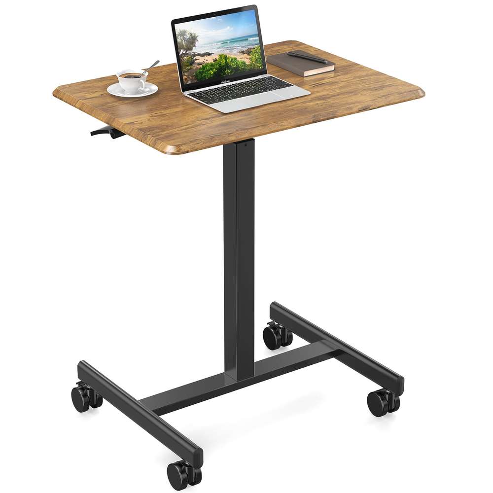 Rolling Laptop Desk Cart - Mobile Standing Desk for Home Office