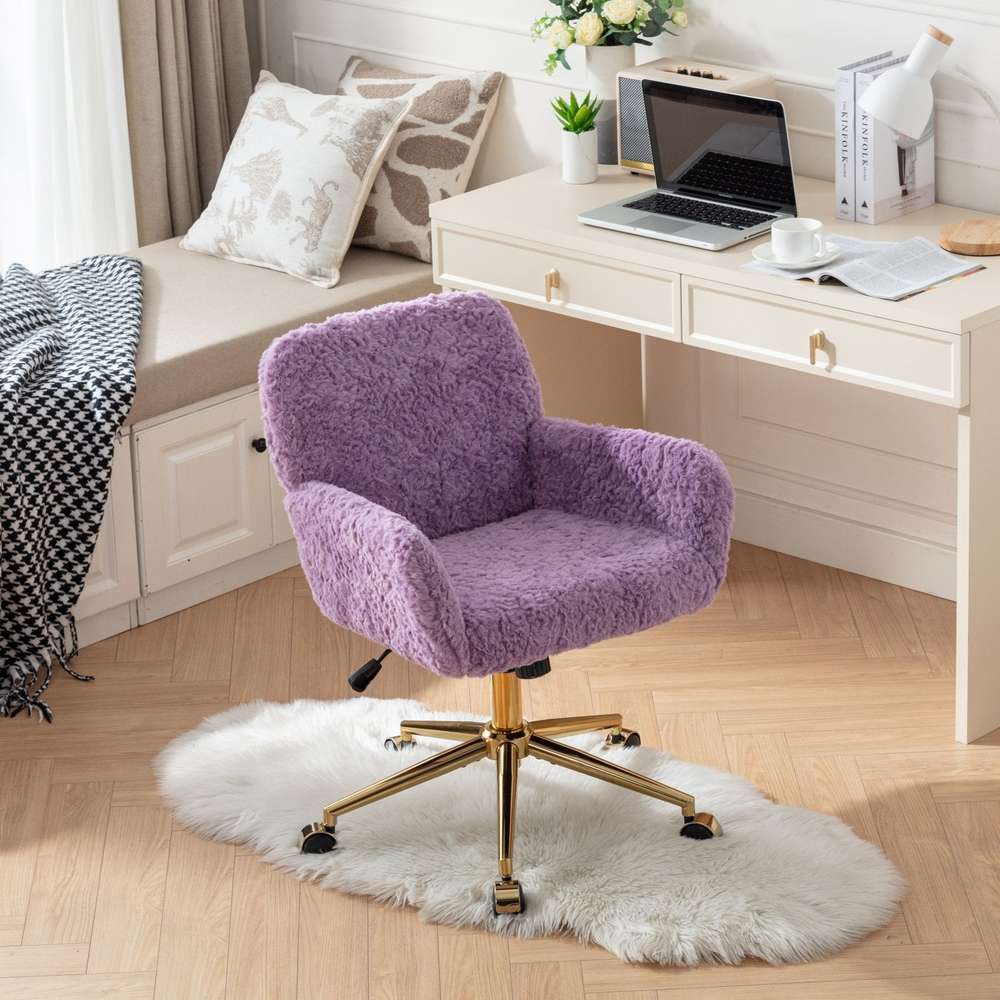 Violet Adjustable Office Chair with Golden Metal Base - A&A Furniture
