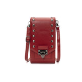 Women's Solid Crossbody Bag - Rivet Design Shoulder Phone Handbag