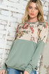 Plus Size Mix and Match Floral Print Sweatshirt - Oversized Fit, Round Neck, Long Sleeves - Minihomy