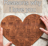 Romantic Wooden Heart Puzzle - Anniversary, Birthday, Valentine's Gift