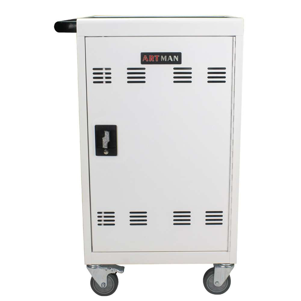 Mobile Charging Cart for Chromebooks, Tablets & Laptops - 32 Bays, White