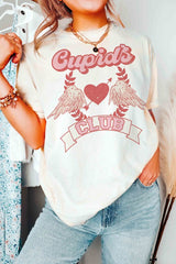 Plus Size - Cupid's Club Graphic T-Shirt - Minihomy