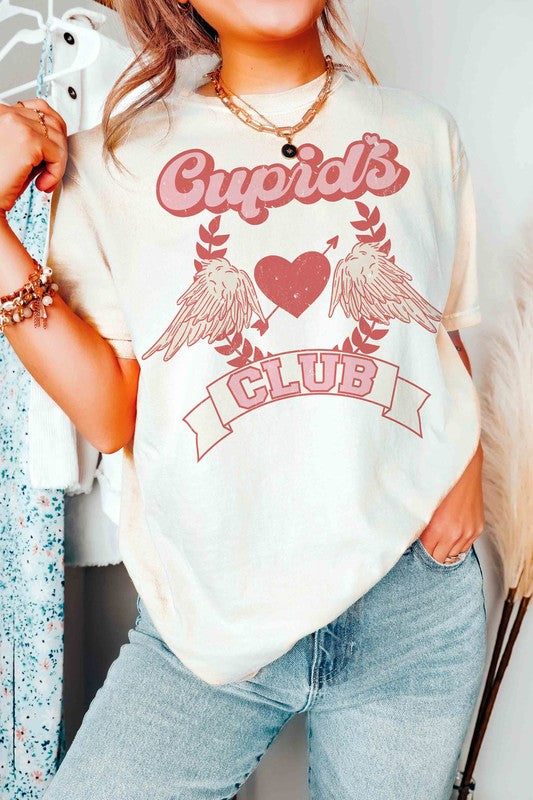Plus Size - Cupid's Club Graphic T-Shirt - Minihomy