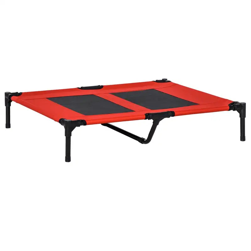 PawHut Elevated Dog Cot - 36x30" Cooling Pet Bed with Mesh - Red