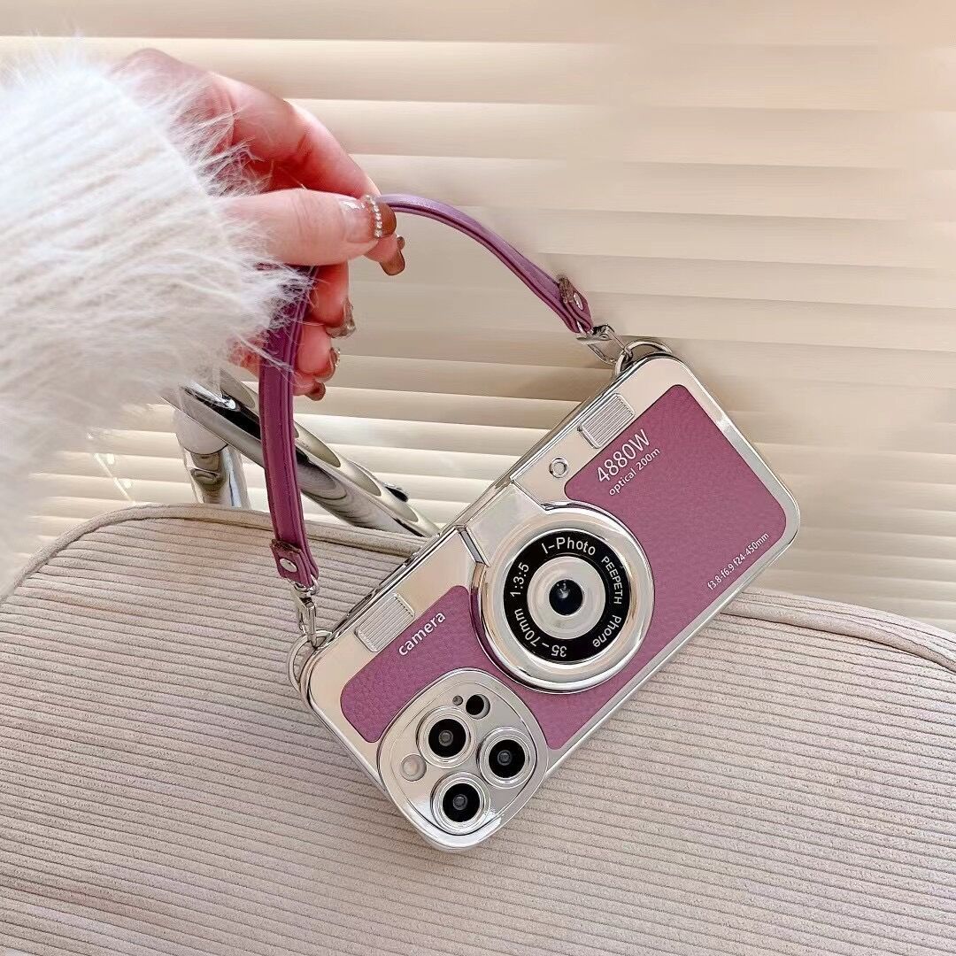 Electroplated Hand Strap Phone Case for iPhone 14 Plus