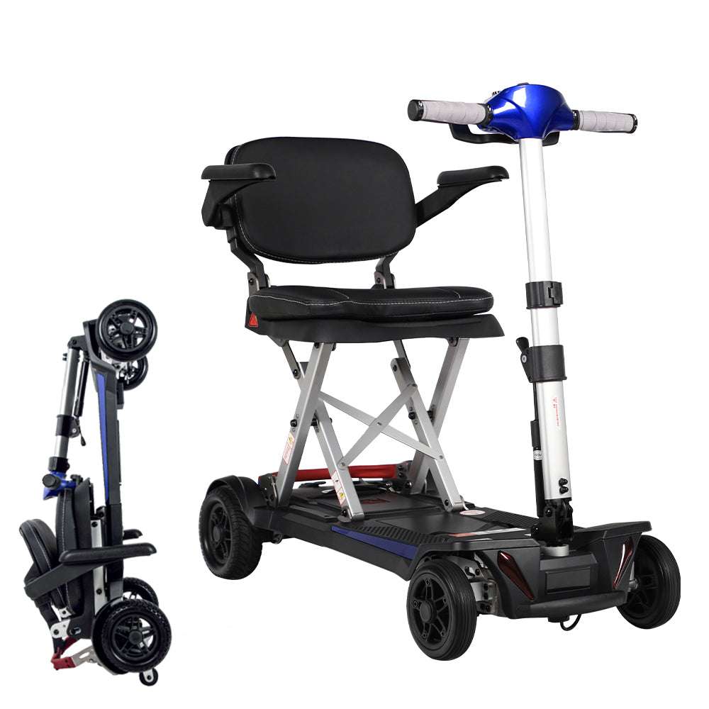 Folding Scooter for Seniors - Lightweight, Easy Travel, Blue