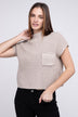 Mock Neck Short Sleeve Cropped Sweater for Women - Stylish Knit Top - Minihomy