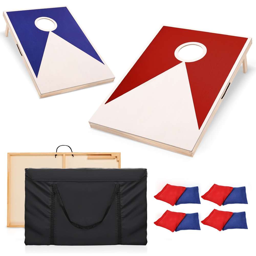 Premium Solid Wood Cornhole Set - 3x2ft Boards & 8 Bags