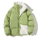 Warm Couples Winter Coats, Plush Thickened Stand Collar Jackets