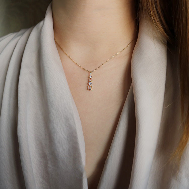 Vertical Diamond Pendant Necklace
