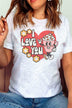 Plus Size - I LOVE YOU Graphic T-Shirt - Minihomy