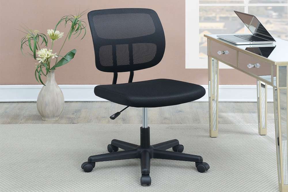 Black Mesh Office Chair - Breathable Ergonomic Desk Chair with Wheels