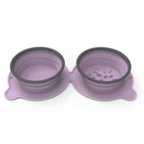 Portable Silicone Double Dog Food Bowls: Compact, Durable, and Travel-Friendly - Minihomy