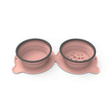Portable Silicone Double Dog Food Bowls: Compact, Durable, and Travel-Friendly - Minihomy