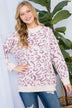 Leopard Print Pullover Sweater - Drop Shoulder, Loose Fit, Long Sleeves, Round Neck - Minihomy