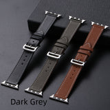 Cowhide Leather Watch Band - Casual Needle Pattern