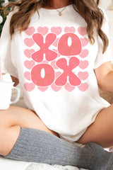Plus Size - Checkered XOXO Graphic Tee - Minihomy
