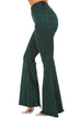 Leopard Print Bell Bottom Jeans in Pine Green - Stylish Women's Fashion - Minihomy