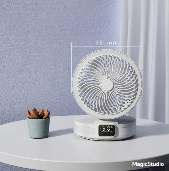 Portable Rechargeable Desk Fan: Folding, Wall-Mountable, & Small