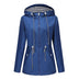 Long Sleeved Splashproof Mid Length Windbreaker For Women's Hooded Raincoat - Minihomy