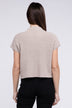Mock Neck Short Sleeve Cropped Sweater for Women - Stylish Knit Top - Minihomy