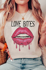 Plus Size - Love Bites Lips Graphic T-Shirt - Minihomy