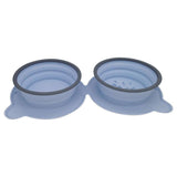 Portable Silicone Double Dog Food Bowls: Compact, Durable, and Travel-Friendly - Minihomy
