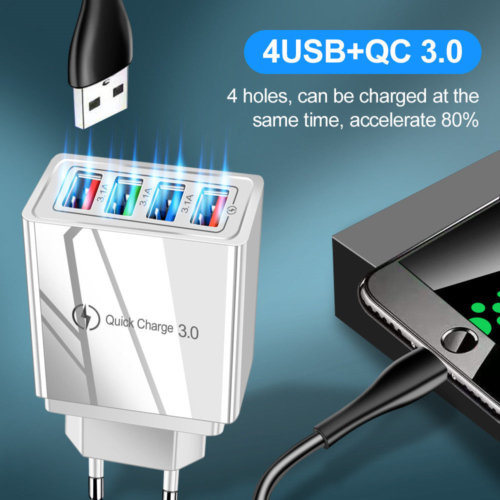 3A Fast Charger, Luminous LED Phone Charging Head