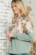 Plus Size Mix and Match Floral Print Sweatshirt - Oversized Fit, Round Neck, Long Sleeves - Minihomy