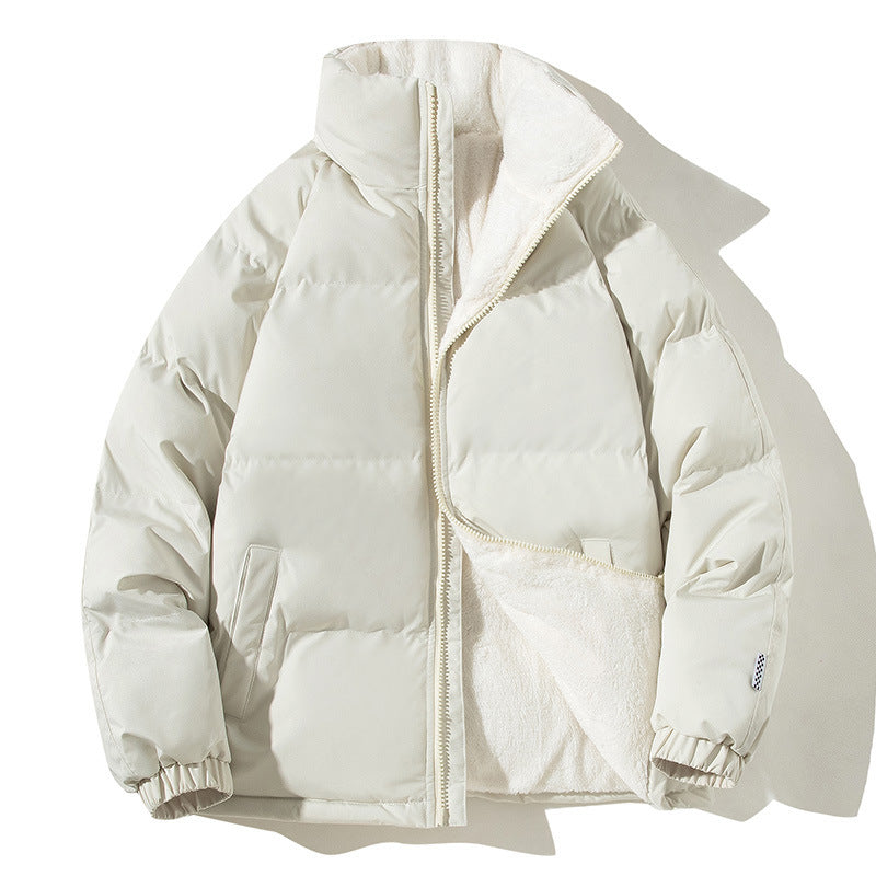 Warm Couples Winter Coats, Plush Thickened Stand Collar Jackets
