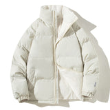 Warm Couples Winter Coats, Plush Thickened Stand Collar Jackets