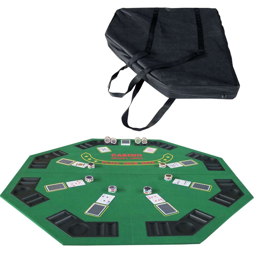 INO 48" Octagon Poker Tabletop - 8 Player, Foldable, Green