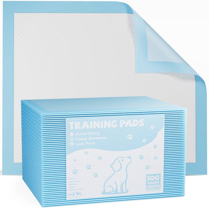 100 Count Dog Training Pads, 22x22", Ultra Absorbent, Leakproof, Quick-Dry
