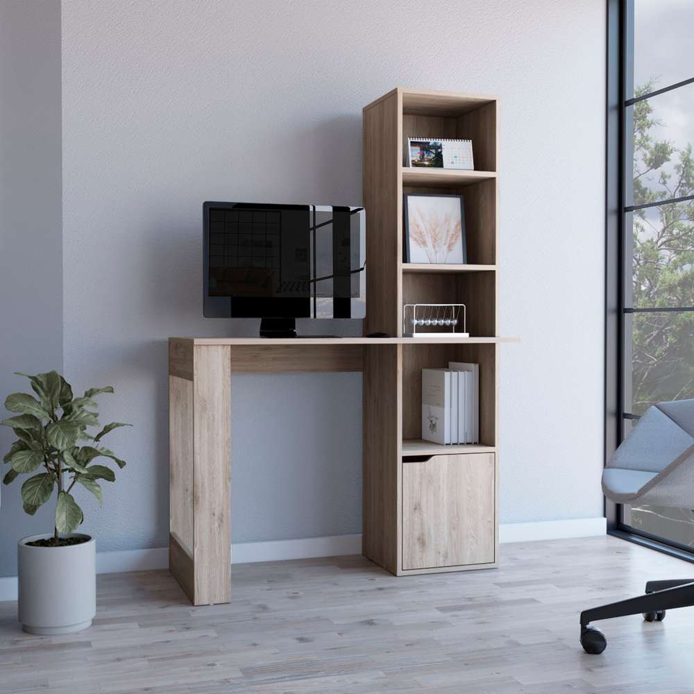 Oiwa Computer Desk with Bookshelf & Cabinet - Home Office Workstation