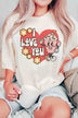 Plus Size - I LOVE YOU Graphic T-Shirt - Minihomy
