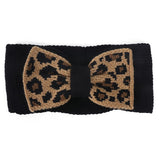 Knit Leopard Bow Headband - Minihomy