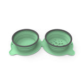 Portable Silicone Double Dog Food Bowls: Compact, Durable, and Travel-Friendly - Minihomy