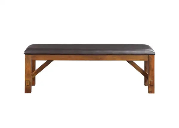 ACME Apollo Bench - Espresso PU & Walnut - 70004 - Minihomy