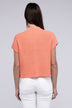 Mock Neck Short Sleeve Cropped Sweater for Women - Stylish Knit Top - Minihomy