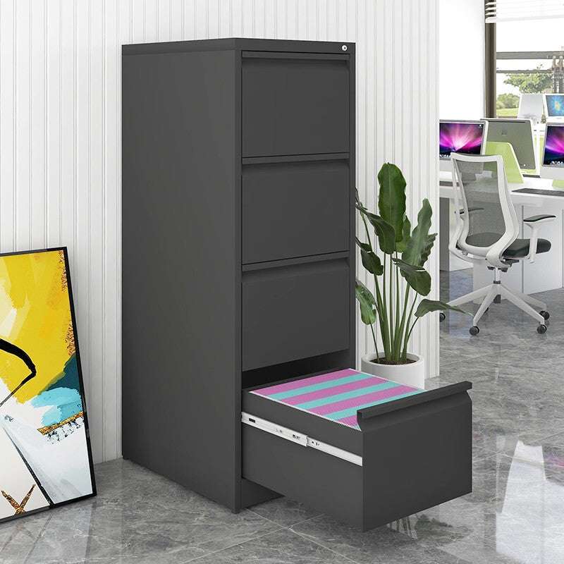 Metal File Cabinet with Lock - 4 Drawer Vertical Filing Cabinet for Home Office
