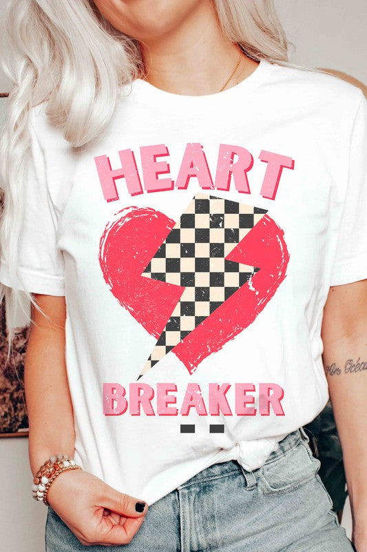 Checkered Lightning Heartbreaker Graphic T-shirt - Minihomy