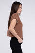 Mock Neck Short Sleeve Cropped Sweater for Women - Stylish Knit Top - Minihomy