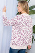 Leopard Print Pullover Sweater - Drop Shoulder, Loose Fit, Long Sleeves, Round Neck - Minihomy