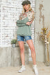 Plus Size Mix and Match Floral Print Sweatshirt - Oversized Fit, Round Neck, Long Sleeves - Minihomy