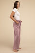 Acid Wash Fleece Palazzo Sweatpants with Pockets - Comfy & Stylish - Minihomy