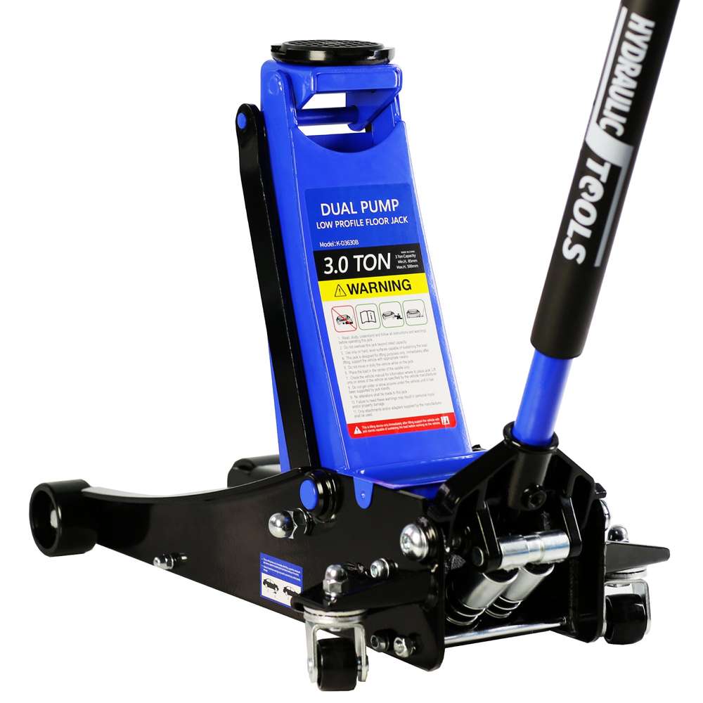 3T Low Profile Hydraulic Jack - Quick Lift, Dual Piston, 3.3'-19.7" Lift Range