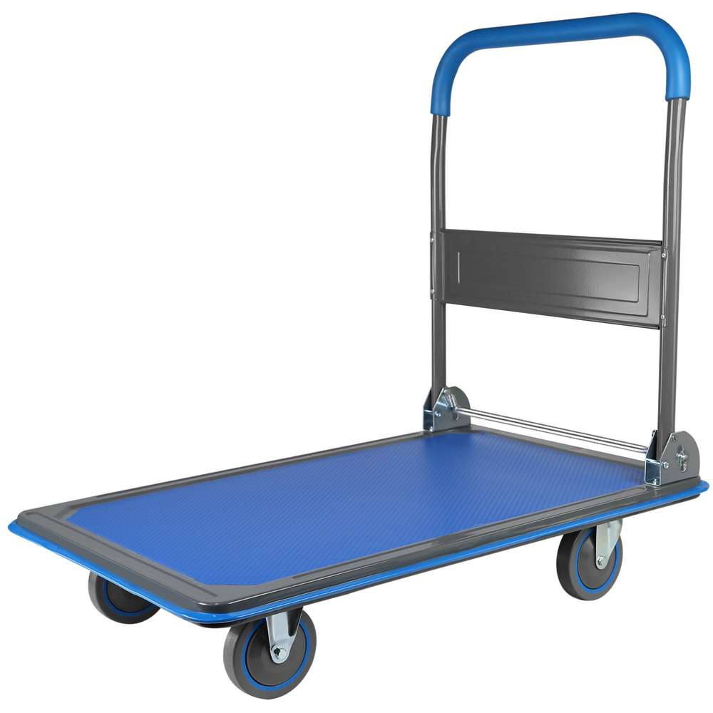 Heavy-Duty Folding Dolly Cart - 660lbs Capacity Platform Hand Truck