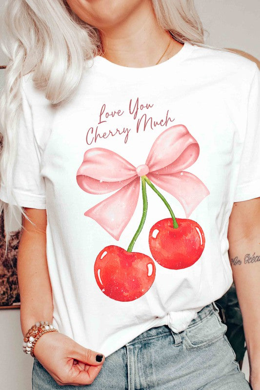 LOVE YOU CHERRY MUCH Graphic T-Shirt - Minihomy