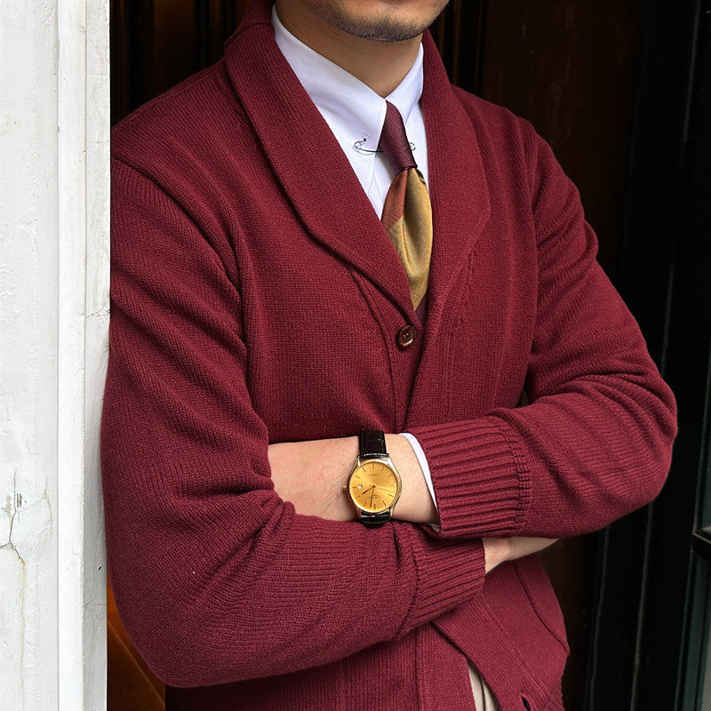 Retro Warm Knit Jacket - Slim Fit